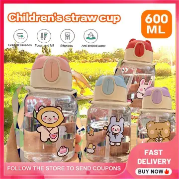 400ml Kids Water Sippy Cup With Straw Cartoon Leakproof Bottles Outdoor  Portable