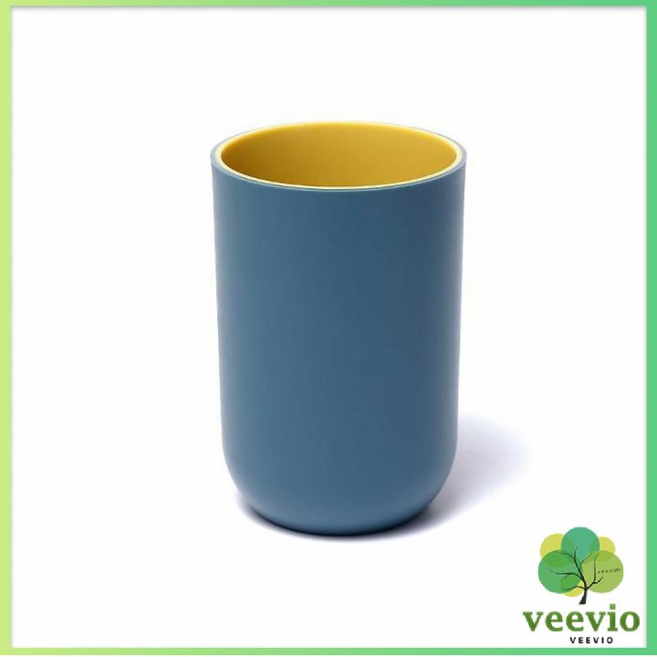 veevio-แก้วน้ำพลาสติกแข็ง-แก้วกาแฟของชำร่วย-ของที่ระลึกงานแต่ง-double-color-cups