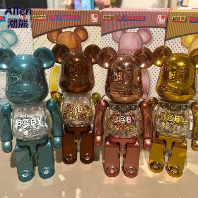 Kawaii 28เซนติเมตร BearBrick 400 รุนแรงหมีตะเข็บของเล่นรุ่นอะนิเมะรูปการกระทำตัวละครรูปปั้นรูปการกระทำของเล่นตุ๊กตาพีวีซี