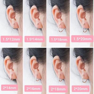 Pong sliverต่างหูห่วงเงินแท้ 92.5% ต่างหูห่วง ต่างหูเงินแท้ ต่างหูเงิน หนา 2mm. กว้าง10,12,14,16,18,20,25,30mm(ราคา/คู่)