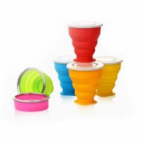 Collapsible Silicone Hot/Cold Cup แก้วน้ำซิลิโคนแบบพับได้ เก็บความร้อน/เย็น 170 ml.