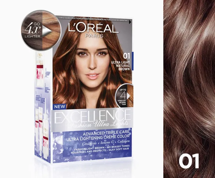 EXCELLENCE FASHION ULTRA LIGHTS Hair color permanent original set brand /  Hair Dye no bleach with protective