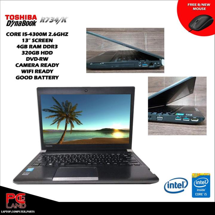 LAPTOP TOSHIBA R734 COREI5-4300M 4GB 320GB BUILT-IN CAMERA WIFI