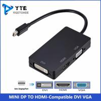 YIGETOHDE 3 In 1 MINI DP to HDMI-Compatible DVI VGA Adapter Cable 1080P Converter Connector For Projector Laptop Computer