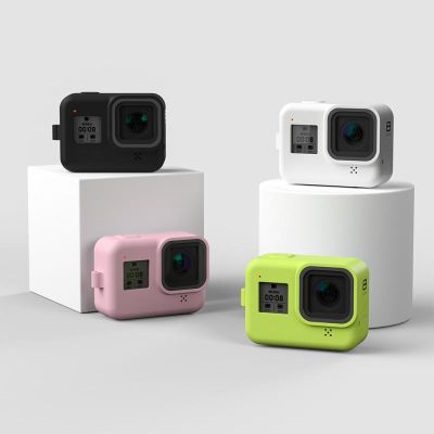 【ขาย】เคสซิลิโคนสำหรับ GoPro Hero 8สีดำกระจกนิรภัยป้องกันหน้าจอเลนส์ป้องกันฟิล์มฝาครอบสำหรับ Go Pro 8อุปกรณ์เสริม