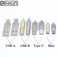 1set Nickel/Gold plated Type C USB A USB B Mini USB Connector Jack Tail Socket Connector Port Sockect For HiFi Audio Adapter