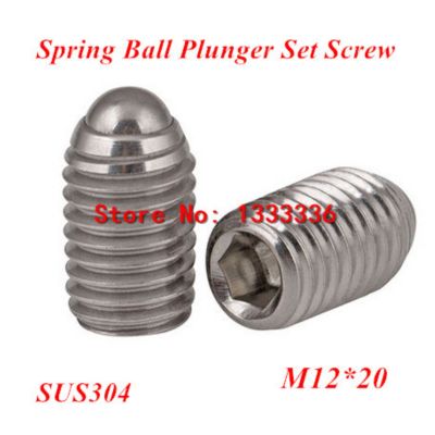 {Haotao Hardware} 10ชิ้น M12x20 Hex Socket Spring Ball Plunger Set Screw 12Mm Wave Beads Positioning Marbles Tight Screws Stainless Steel