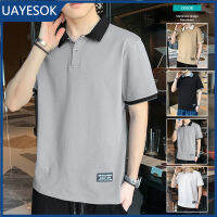 UAYESOK- ?Hot Sale? ผู้ชายแขนเสื้อคอสั้นผ้าฝ้ายโปโลเสื้อผ้าฝ้าย 100 % ไม่เป็นทางการเสื้อโปโลเสื้อฤดูร้อนที