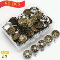 50 PCS Jeans Buttons Change Waist Size Snaps Screwdriver For Clothes Retro Free Sewing Adjustable Detachable with Tools