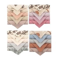 ₪ 10pcs Cotton Baby Facecloth Square Towel Handkerchief High-absorbent Baby Salvial Towel Feeding Bibs Burp Cloth 23x23cm