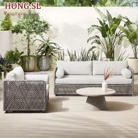 Exclusive customization Outdoor rattan sofa terrace courtyard garden outdoor sofa waterproof sunscreen balcony rattan chair combination villa home