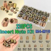 230/100/80PCS Assorted Flanged Hex Drive Head Furniture Nuts M4 M5 M6 M8 M10 Zinc alloy Thread For Wood Insert Nut