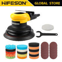 HIFESON นิวเมติก Air Sander Polisher 5นิ้ว Air Sanding เครื่องสูญญากาศ125มม. Orbital Sander Air เครื่องบด Professional รถขัดซ่อมเครื่องมือ