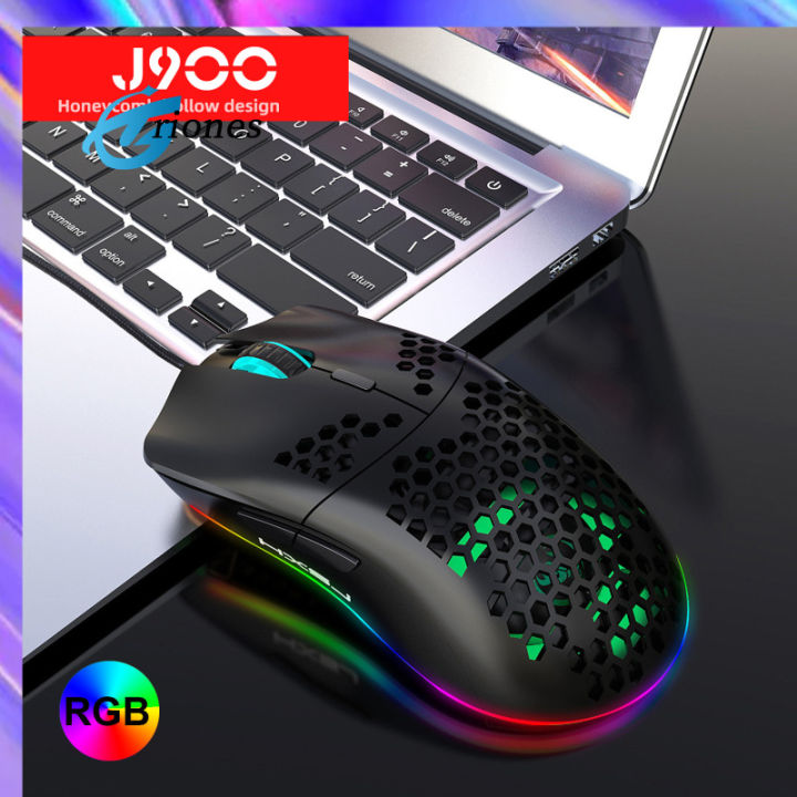 เม้าส์เรืองแสงรวงผึ้ง-rgb-แบบกลวงเมาส์สำหรับเล่นเกมส์6ปุ่มรองรับการปิดไฟ