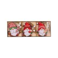 ไม้ Christmas Gnome จี้9ชิ้น/กล่องไม้ Gnome เครื่องประดับหัตถกรรมสำหรับ Home Holiday Window Wall ประตูงานฝีมือ