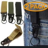 2pcs Outdoor Hook Quick release Carabiner Buckle Keychain Tactical Belt Key Chain Webbing Attachment Strap Key Holder