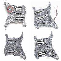 WK-Black White Zebra Color 3-ply HSH/SSH/HH/SSS Loaded Prewired Pickup Pickguard for ST Electric Guitar Replacement