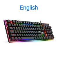 Redragon RATRI K595 RGB USB Silent Mechanical Gaming LED backlit Keyboard Black Switch 104 Key PC Gamer Russian Keycaps