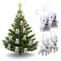 Christmas Tree White 2 Bear Pendants Pcs Christmas Fawn Christmas Foam And Decorations Decoration Grapevine Garland for Kitchen Christmas Ornaments