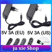 JuXie store AC 100-240V DC 5V 3A Power Supply Charger Adapter Converter 5.5*2.1mm 4.0*1.7mm 3.5*1.35mm 2.5*0.7mm DC Plug