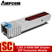 Mô Đun Quang Đơn Mode AMPCOM 1.25G SC SFP 1000Base-SX, 10-40KM 1310 1550nm