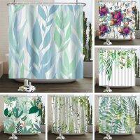 Colorful Beautiful Flowers Bath Curtain Waterproof Fabric Shower Curtains Floral Rose Printing Bathroom Screen Decor with Hooks