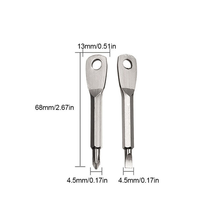 pcbfun-พวงกุญแจไขควงชุดที่มีไขควงหัวแบนและไขควงข้ามน็อตไดร์เวอร์-hex-ไขควงบุรุษพวงกุญแจเครื่องมือซ่อมแซม