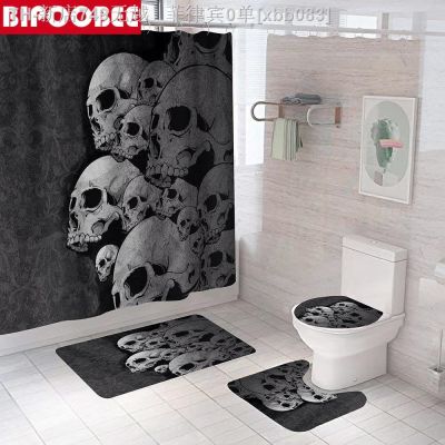【CW】∏  Print Shower Curtain Polyester Curtains Anti-skid Rugs Toilet Lid Cover