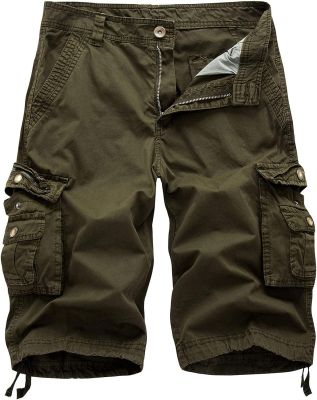 Kaxiya2021 Mens Cargo Shorts Summer Relaxed Fit Multi-Pocket Beach Shorts Lightweight Twill Outdoor Cotton Short Pants