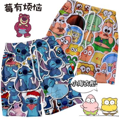 ❈ Pai Daxing Same Style Shorts Mens Summer Loose Pajama Pants Spongebob Squarepants Couple Beach Pants For Beach Vacation