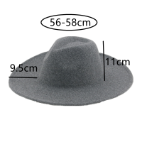 Womens Hats Fedoras Panama Big Brim 9.5cm Grey Khaki Jazz Men Caps Winter Dress Fedora Men Hats Pamelas Y Tocados Para Bodas