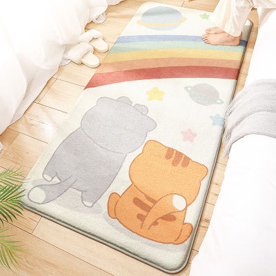 New Japanese Style Plush Bedside Carpet Small Rug Comfortable and Soft Carpets for Bed Room Home Decoration Floor Mats Non-Slip