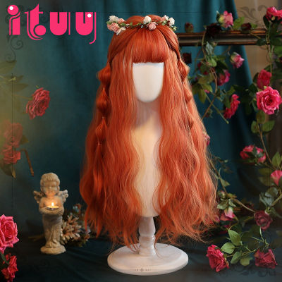 Lolita Ombre Bangs Wavy Curly KC Long Wigs Women Halloween Cosplay Harajuku Lovely Heat Resistant Synthetic Hair