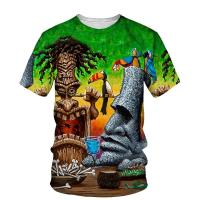 2023 Men Simple Summer 3D Indigenous Stone Print Short-sleeved Quick Drying Fashion Trend Streetwear Graphic Shirts