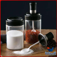 Wisell โถปรุงรส ได้แก่ มีช้อนและพร้อมฝาปิด โถเกลือ กล่องเครื่องปรุงรส Seasoning jar with spoon and lid