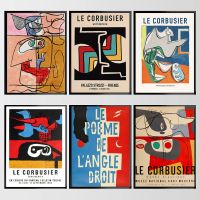 Le Corbusier บทคัดย่อนิทรรศการโปสเตอร์และภาพพิมพ์ Line Face ภาพวาดผ้าใบ Wall Art รูปภาพสำหรับ Room Home Decor ภาพจิตรกรรมฝาผนัง New