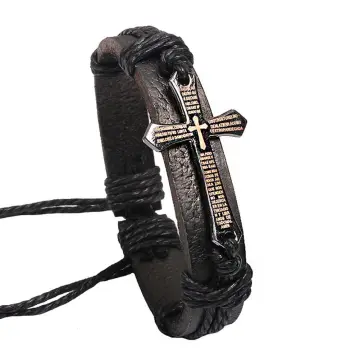 Buy Black Onyx Mens Beaded Bracelet with Silver Cross  Jaebee Jewelry   JaeBee