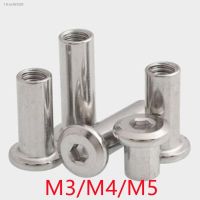 ♣☜ 5/10pcs M3 M4 M5 304 Stainless Steel Large Flat Hex Hexagon Socket Head Furniture Rivet Connector Insert Joint Sleeve Cap Nut