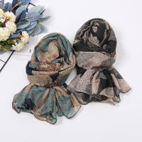 2023 Autumn New Fashion R BIG Floral Viscose Scarf Lady Print Voile Shawls and Wraps Pashmina Foulards Muslim Hijab 180*80Cm2023