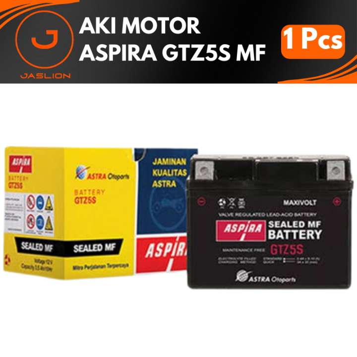 Aki Motor Aspira GTZ5S MF Beat Vario Mio Scoopy 11-GTZ-5SMF GTZ-5S/Aki