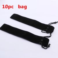 10pc Flannel Black Pen Bag 17*5*3.5CM Storage pen Bag case Business Stationery Supplies New Pencil Cases Boxes