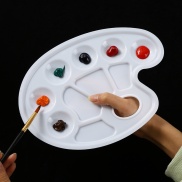 Khay pha màu, pallet nhựa 6 lỗ đựng, pha màu nước acrylic dùng cho học sinh