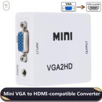 VISIONN Converter VGA เป็นหัวแปลงสัญญาณ HDMI สายอะแดปเตอร์ VGA เป็นกล่องวิดีโอแปลงที่เข้ากันได้กับ HDMI HDMI กล่องวิดีโอแปลง VGA2HDMI เวอร์ชันอัพเกรดสำหรับ TV/โปรเจคเตอร์/พีซี/มอนิเตอร์ /HDTV/DVD