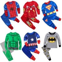 COD DSFERGWETERW Marvel Cartoon Spiderman Childrens Clothing Long Short Sleeve Suit Batman Pajamas Captain America Underwear Iron Man