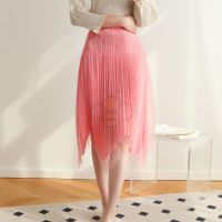 ㍿✕◙ Aiden001 One Size Summer Frilled Ladies Mesh Fresh Soft Waxy Irregular Casual Skirt 8868