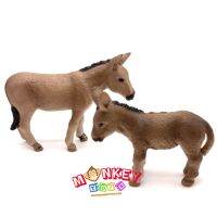 Monkey Toys - โมเดลสัตว์ Donkey ลา แม่ลูก ชุด 2 ตัว (จากหาดใหญ่)