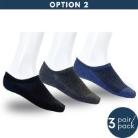 (3 Pair) Depi Men Low Cut Socks No Show Non Slip Stokin Lelaki Pendek - Assorted Colour 1BLS4331