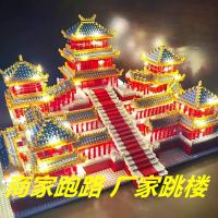 บล็อกตัวต่อ Suzhou garden ของเล่นประกอบสามในหนึ่งเดียวที่เข้ากันได้กับ Lego micro-particle puzzle โมเดลอาคารที่มีความยากสูง GFHH 卍 gladiolusy