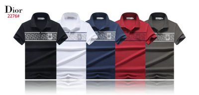 【Original】Men S Cotton Lapel Summer Fashion Brand Letter LOGO Little Bee Printed Business Casual T-Shirt Slim Solid Color POLO Shirt