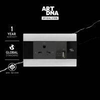 ART DNA รุ่น A88 รุ่น A88 Single 3 Pin+Single USB Socket Size S สีซิลเวอร์ ขนาด 2x4 design switch สวิตซ์ไฟโมเดิร์น สวิ